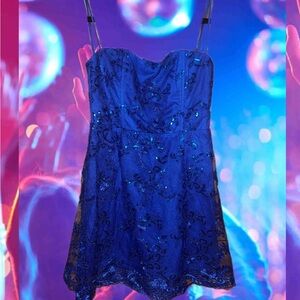 LUCY IN THE SKY BLUE SEQUIN MINI DRESS